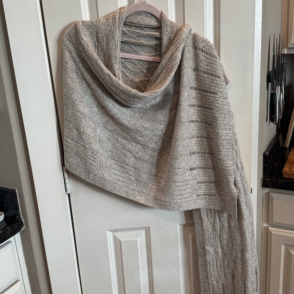 NIC+ZOE beige/gray Knit Wrap